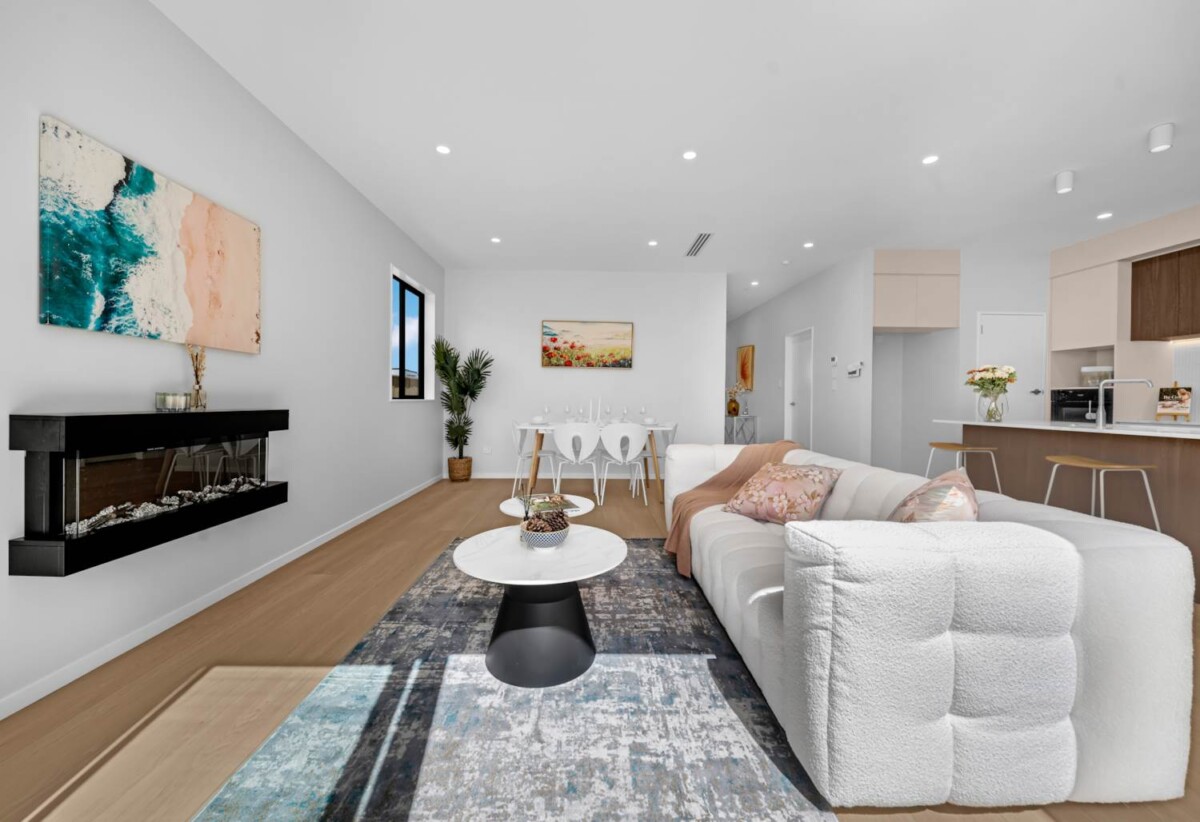 150m2 Brandnew 4 beds 2 baths house with double garage on 333m2 section, Central air-conditioning, Electric Fireplace , Just a 2-minute walk to Opaheke Park with scenic bridges and streams, Close to schools, train station, supermarkets, and easy motorway access, 7 Pupu Crescent, Opaheke, Auckland