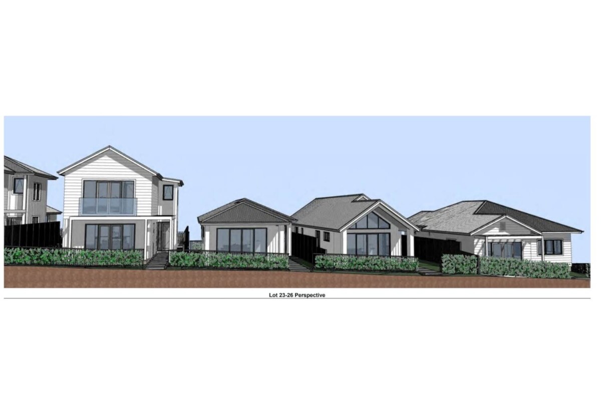 With Consented Plans, 2621m2 super lot for building 10 standalone homes (Sub lot 17 – lot 26), Full serviced with Waste water, stormwater, water, power to the each sub lot boundary., Next to Nukumea Primary School, green reserves and only minutes to Orewa Beach shops and cafes, 89 Sunnyheights Road, Orewa, Auckland