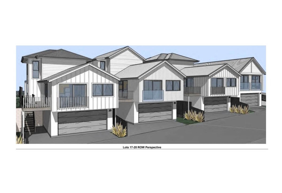 With Consented Plans, 2621m2 super lot for building 10 standalone homes (Sub lot 17 – lot 26), Full serviced with Waste water, stormwater, water, power to the each sub lot boundary., Next to Nukumea Primary School, green reserves and only minutes to Orewa Beach shops and cafes, 89 Sunnyheights Road, Orewa, Auckland