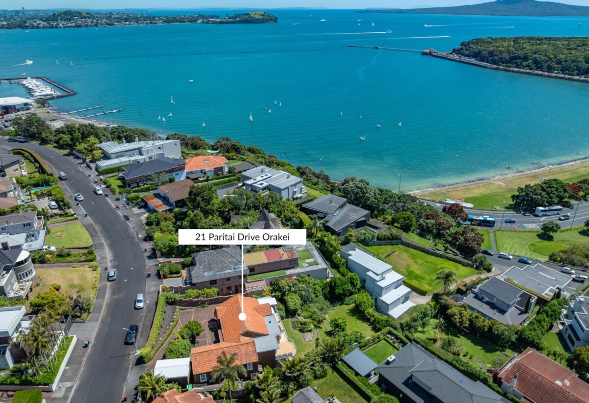 350m2 4 beds 2.5 baths house with triple garage and more car parks on 1196m2 section, The home has been updated over time , with the sweeping outlooks across Orakei Domain, Okahu Bay, Bastion Point, Rangitoto Island, North Head and the Hauraki Gulf, walk to the waterfront, local cafes and shops nearby, proximity to Orakei Bay Village, and Auckland’s CBD is just 10 minutes drive away, 21 Paritai Drive, Orakei, Auckland