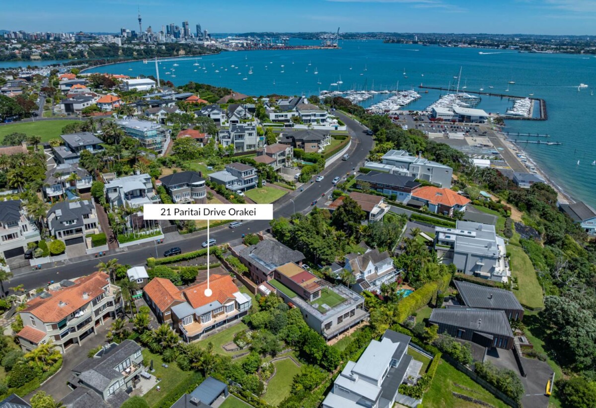 350m2 4 beds 2.5 baths house with triple garage and more car parks on 1196m2 section, The home has been updated over time , with the sweeping outlooks across Orakei Domain, Okahu Bay, Bastion Point, Rangitoto Island, North Head and the Hauraki Gulf, walk to the waterfront, local cafes and shops nearby, proximity to Orakei Bay Village, and Auckland’s CBD is just 10 minutes drive away, 21 Paritai Drive, Orakei, Auckland