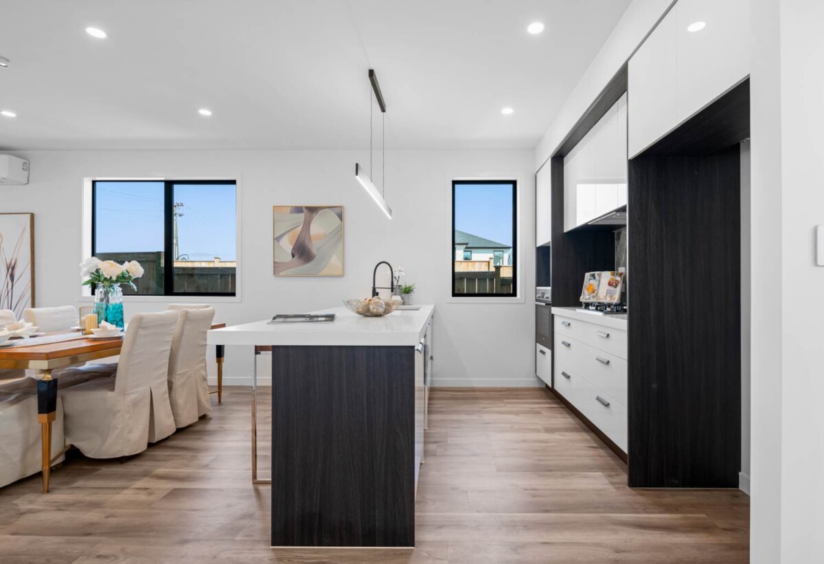 10-year Stamford insurance and 12-month defect period, Brandnew 3 beds 2.5 baths home with garage, boast a park front private oasis, close to school, reserves, parks, shops, train station, 1B Fernwood Place, Wai O Taiki Bay, Auckland
