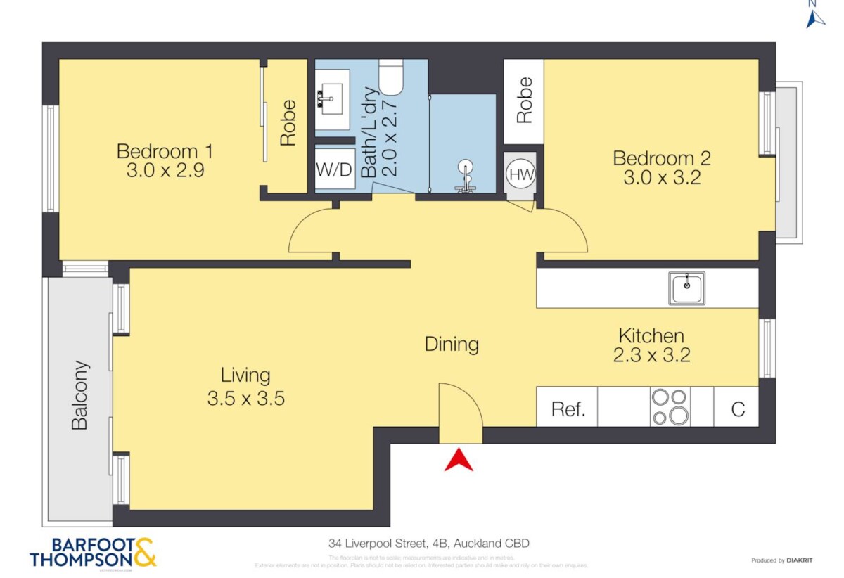 Double Grammar school zone, 59m2 Leasehold 2 beds 1 bath 2 car park apartment, zoned for Auckland Grammar, Auckland Girls’ Grammar School, 4B/34 Liverpool Street, City Centre, Auckland