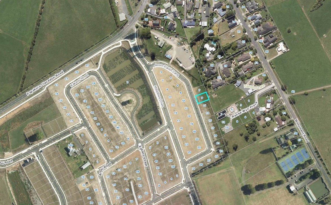 504m2 section with RC, BC, fully serviced flat section,, with mains water, waste water, storm water, power, & premium road frontage., Lot 23/9 Acorn Parish Lane, Clevedon, Auckland