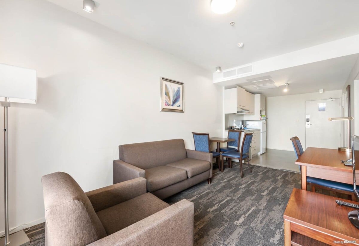 Auckland Girls’ Grammar School zone, 46m2 Freehold 2 beds 1 bath apartment, Full furniture package is included, 602/188 Hobson Street, City Centre, Auckland
