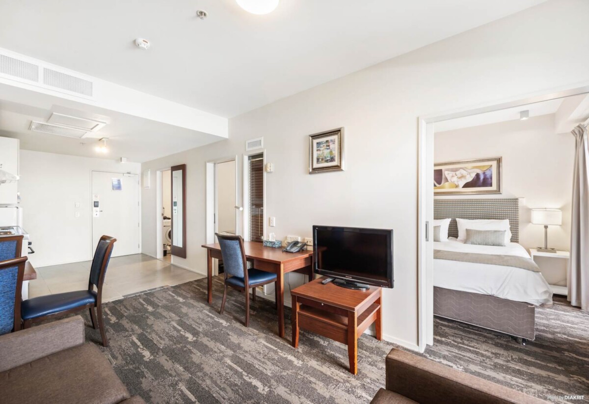 Auckland Girls’ Grammar School zone, 46m2 Freehold 2 beds 1 bath apartment, Full furniture package is included, 602/188 Hobson Street, City Centre, Auckland