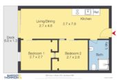 Auckland Girls’ Grammar School zone, 46m2 Freehold 2 beds 1 bath apartment, Full furniture package is included, 602/188 Hobson Street, City Centre, Auckland
