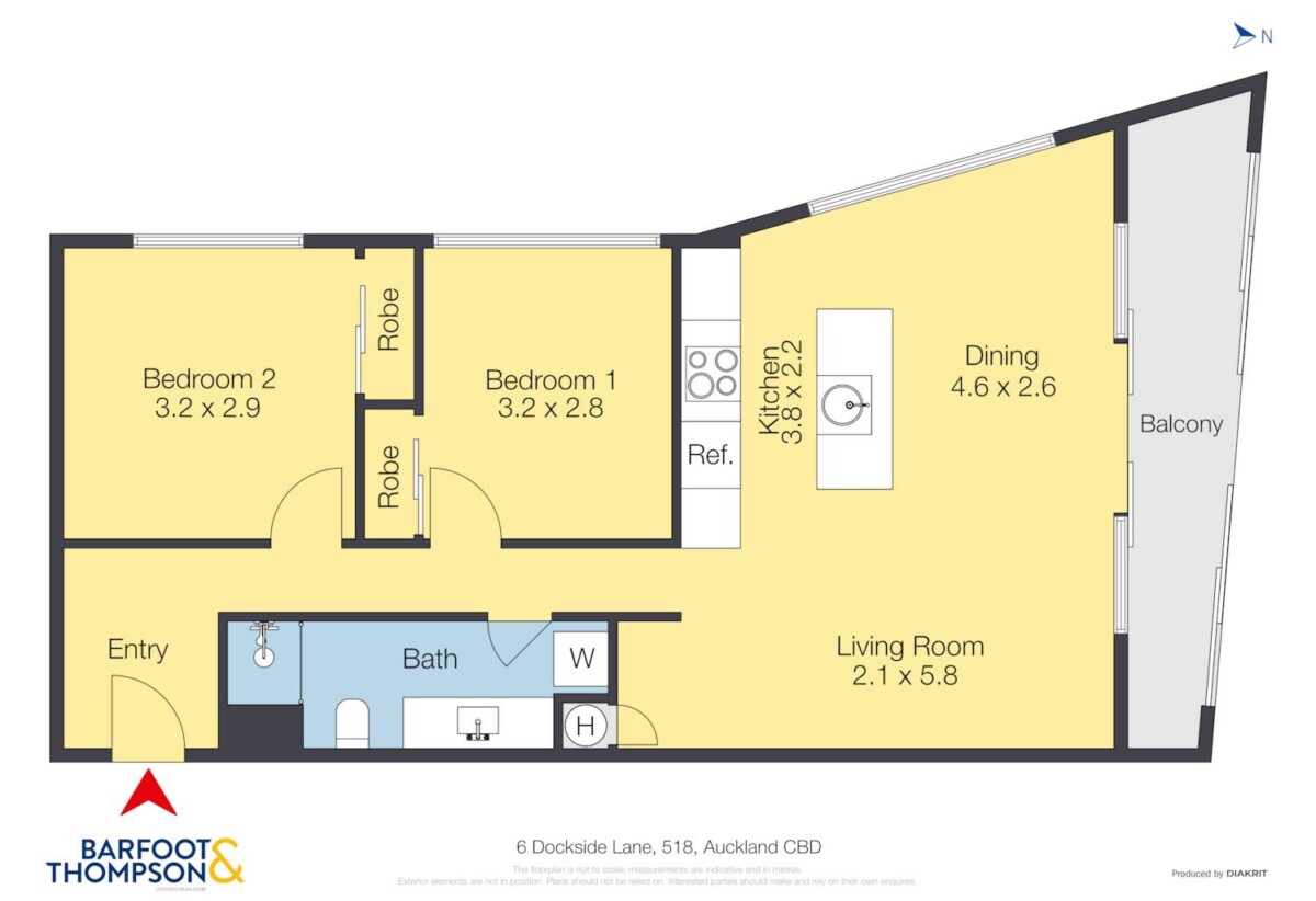 Auckland Girls’ Grammar School zone, Sharp Price! Seaview, 74m2 Leasehold 2 beds 1 bath 1 car park apartment, currently rented $670/pw, with a periodic term, 518/6 Dockside Lane, City Centre, Auckland