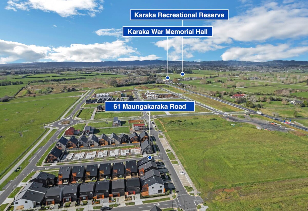 Standalone New 4 beds 2.5 baths house with garage, 3.7 km to Te Hihi School, 4.1 km to Karaka School, 61 Maungakaraka Road, Karaka, Auckland
