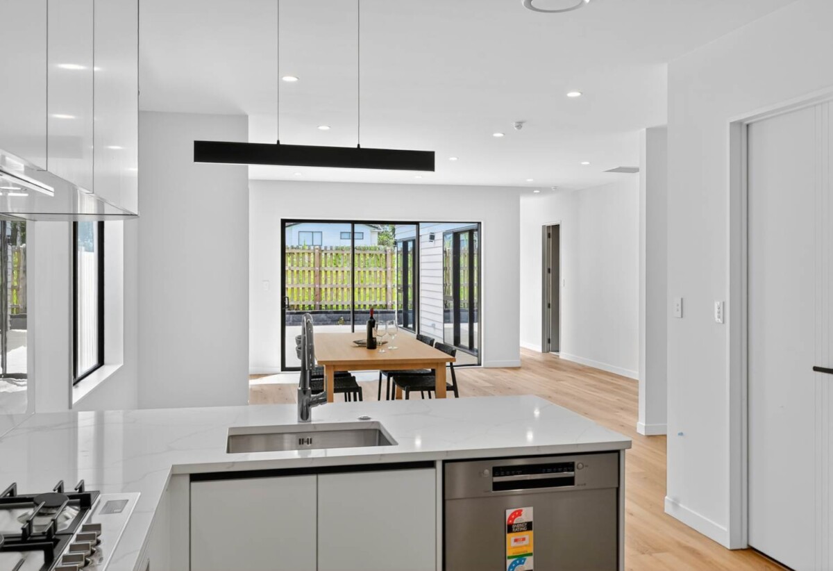 Move-in ready, 2 Kitchens & 2 Ensuites, 163m2 Brandnew 4 beds 3 baths house with double garage on 327m2 section, close to Papakura town centre, schools, 34 Furlough Road, Papakura, Auckland