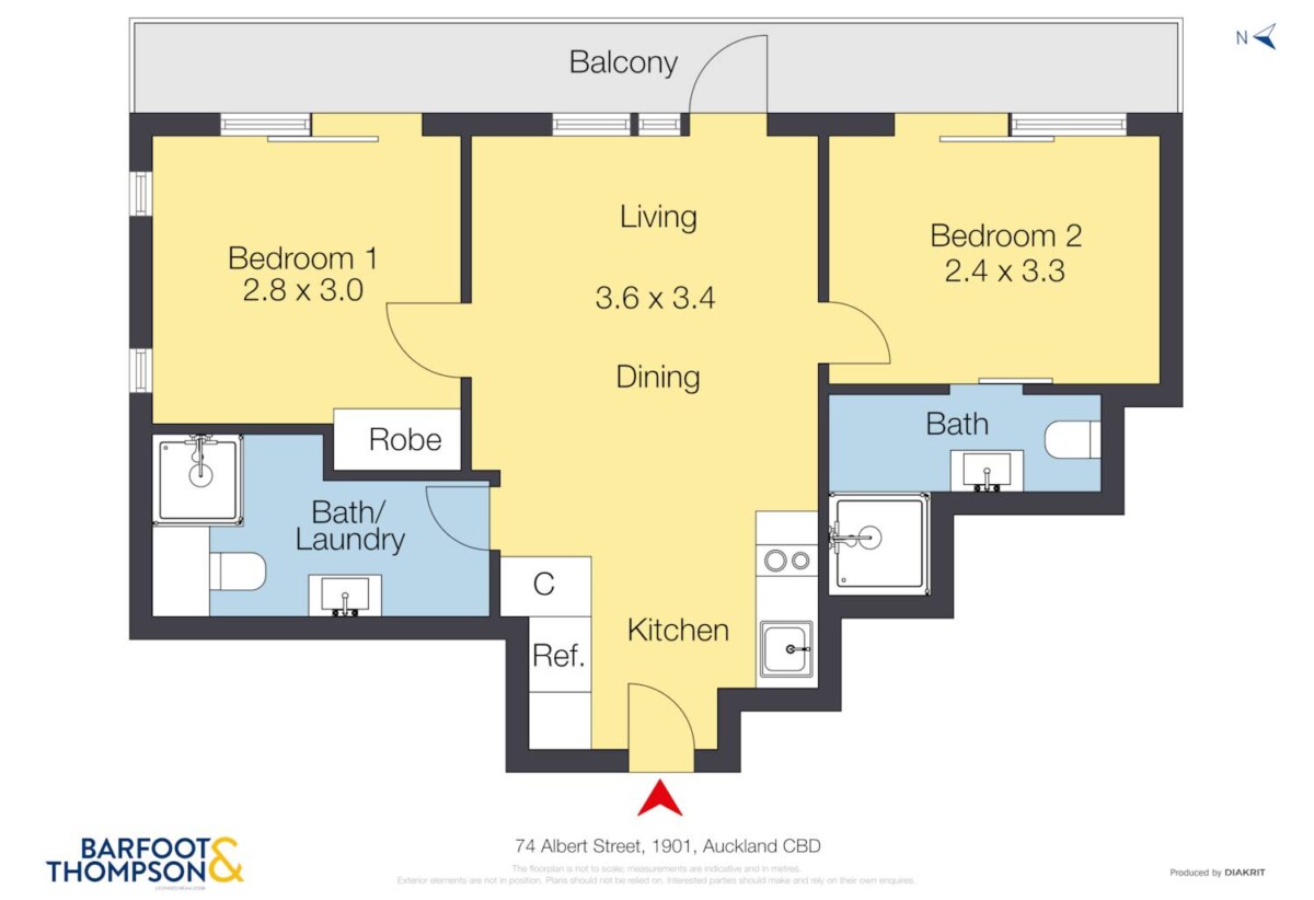 Oversea Vendor, Auckland Girls’ Grammar School zone, Renovated Freehold 2 beds 2 baths apartment, 50sqm internal floor area plus a large balcony, Full furniture package is included, move-in ready, 1901/74 Albert Street, City Centre, Auckland