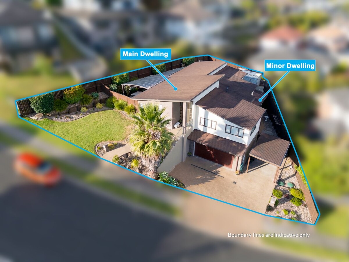 Home and in come, 277m2 5 beds + a large study room 3 baths house with double garage and carport on 600m2 section, including a 2-beds granny, Zoned for popular Western Heights School and just moments away from Opanuku Stream Cycle and Walkway, local parks, Palomino shops and Sturges Road train station, 77 San Marino Drive West, Henderson,, Auckland
