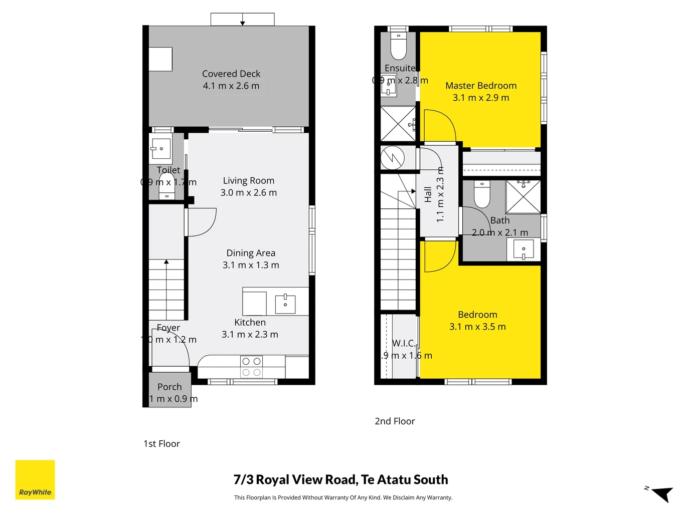 111m2 2 beds 2.5 baths home with car park, close to schools, local cafes, and the coastal walkways, motorway access, 7/3 Royal View Road, Te Atatu South, Auckland