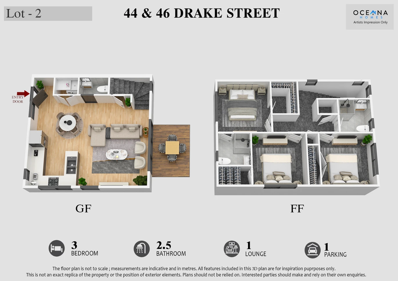 10-Year Stamford Building Warranty, Brandnew freehold 3 beds 2.5 bath home with car park or 2 beds 2.5 baths home with car park, walks to Howick Domain and Owairoa Primary School, and zoned for sought-after Sancta Maria College and Howick College, 44 & 46 Drake Street, Howick, Auckland