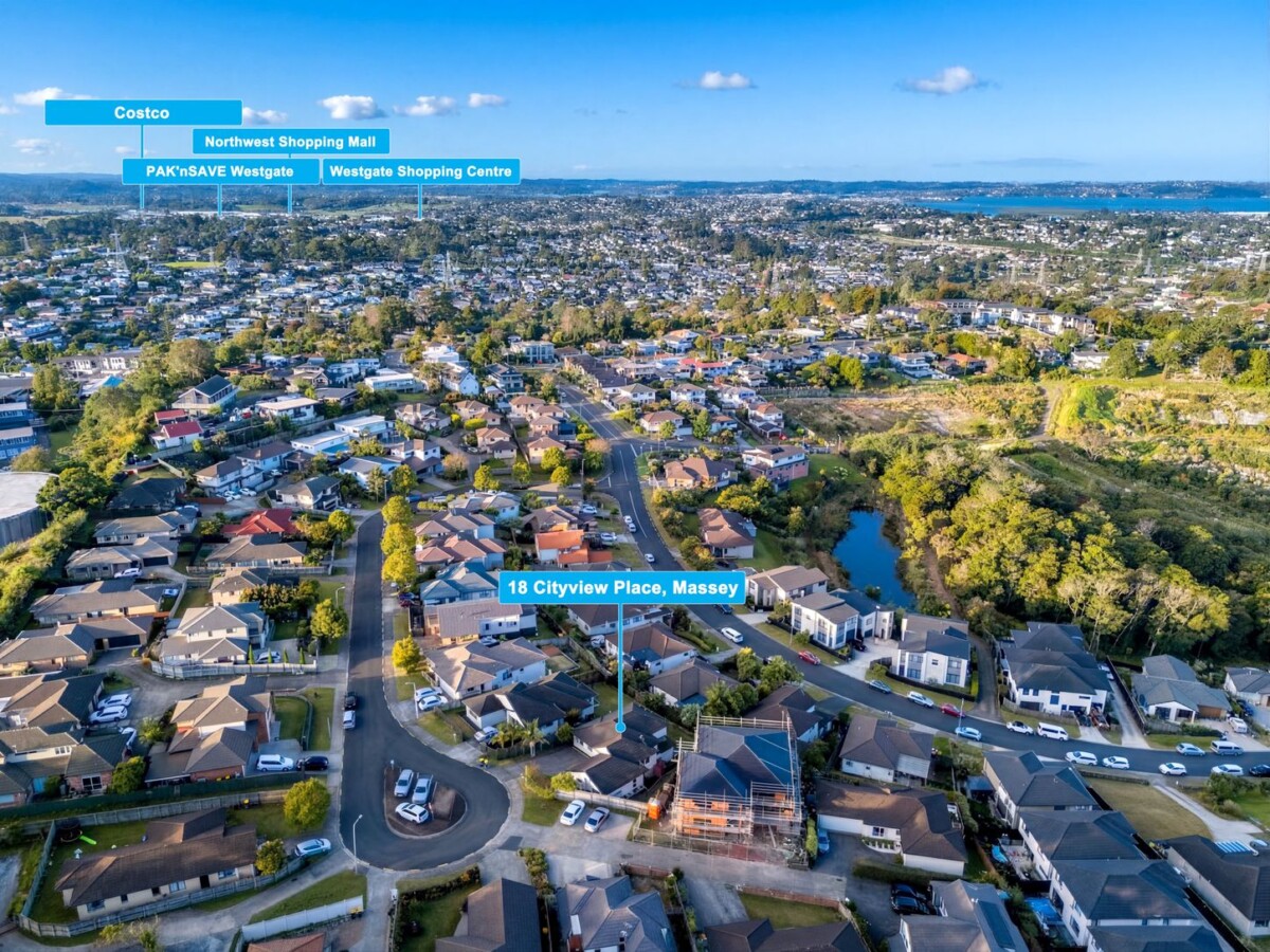 198m2 Renovated 4 beds 2.5 baths house with double garage and City View & Sea View, on 450m2 section, close to Massey High School, and just a short drive to the shopping and dining hubs of Westgate, NorthWest, and Lincoln Road, 18 Cityview Place, Massey, Auckland