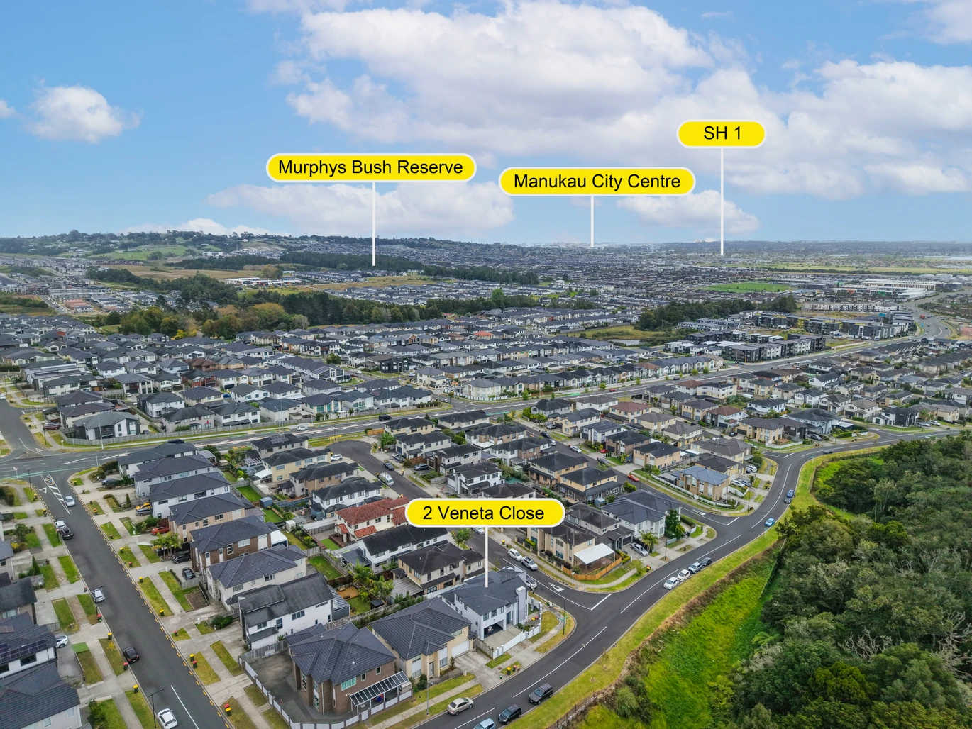 336m2 6 beds 5 baths house with double garage and 2 beds granny on 403m2 section, close to schools, parks, shopping centres, Zoned for top-tier schools including Mission Heights and Ormiston, 2 Veneta Close, Flat Bush, Auckland