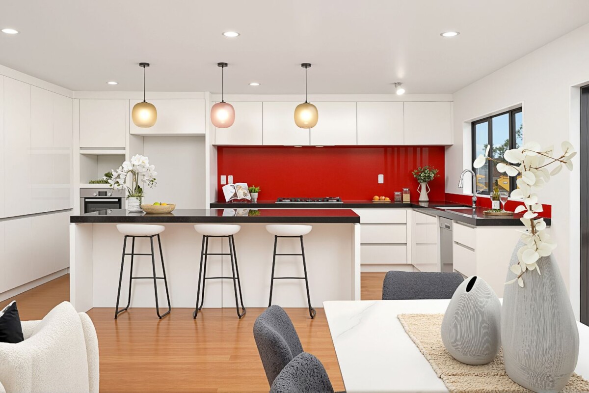 Sea views, 308 m2 Home and income on 539m2 section, upstairs 3 beds (3 ensuites) 3.5 baths kitchen and lounge, downstairs 3 beds ( 1 ensuite) 2 baths granny, double garage, Zoned for sought-after Hobsonville School and Hobsonville Point Secondary School, and just moments from local parks, shops, cafes, restaurants, ECE centres, and supermarkets, easy motorway access, 20 Bannings Way, Hobsonville, Auckland