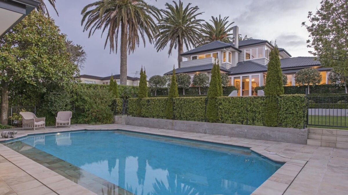 1604m2 site, 6 beds 3.5 baths house with double garage and self-contained flat and tennis court , heated pool and sea views, enjoy it or subdivide without resource consent into another two app 300m2 section {subject to surveyor confirmation) to build two prestige new home, but still keep the original premium home on app 1000 m2 land, 184 Kohimarama Road, Kohimarama, Auckland
