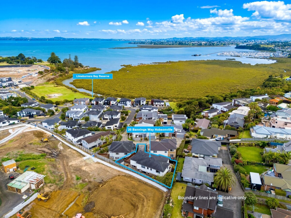 Sea views, 308 m2 Home and income on 539m2 section, upstairs 3 beds (3 ensuites) 3.5 baths kitchen and lounge, downstairs 3 beds ( 1 ensuite) 2 baths granny, double garage, Zoned for sought-after Hobsonville School and Hobsonville Point Secondary School, and just moments from local parks, shops, cafes, restaurants, ECE centres, and supermarkets, easy motorway access, 20 Bannings Way, Hobsonville, Auckland
