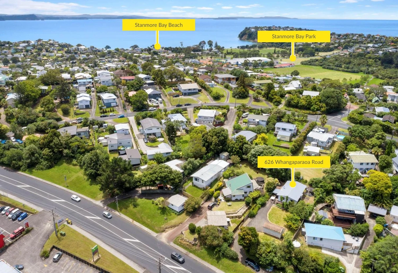 Buy one or three, 3 beds 1 bath house with garage on 860m2 section, Smart Concept Design Available for 6 x two-level standalone homes (each 3-beds with car park), just minutes away from Stanmore Bay beach, Whangaparaoa town centre, supermarkets, schools, The neighboring properties at 628 and 630 Whangaparaoa Road are also up for sale, 626 Whangaparaoa Road, Stanmore Bay, Auckland