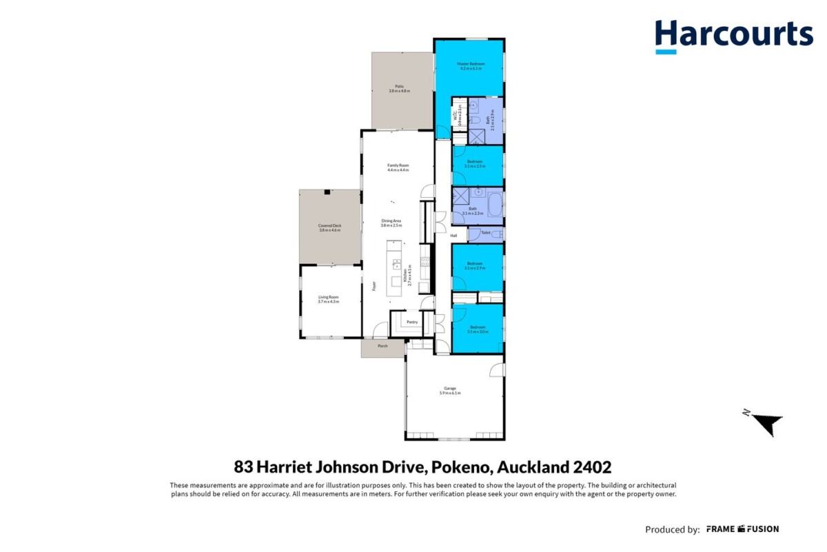 Overseas Vendor Cashing Out, 209m2 4 beds 2 baths house with double garage on 640m2 section, within easy reach of local shops, supermarkets, schools, childcare, and parks, 83 Harriet Johnston Drive, Pokeno