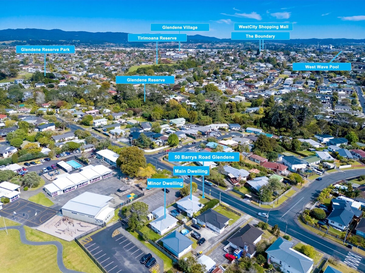 Home and income on 716m2 section, 3 beds 1 bath main home + standalone 2 beds ( 1 bed plus 3.2m x 2.6m flexi room) 1 bath minor dwelling, currently rented With a combined return of $1,135 per week, near schools, parks, shops, and transport routes, 50 Barrys Road, Glendene, Auckland