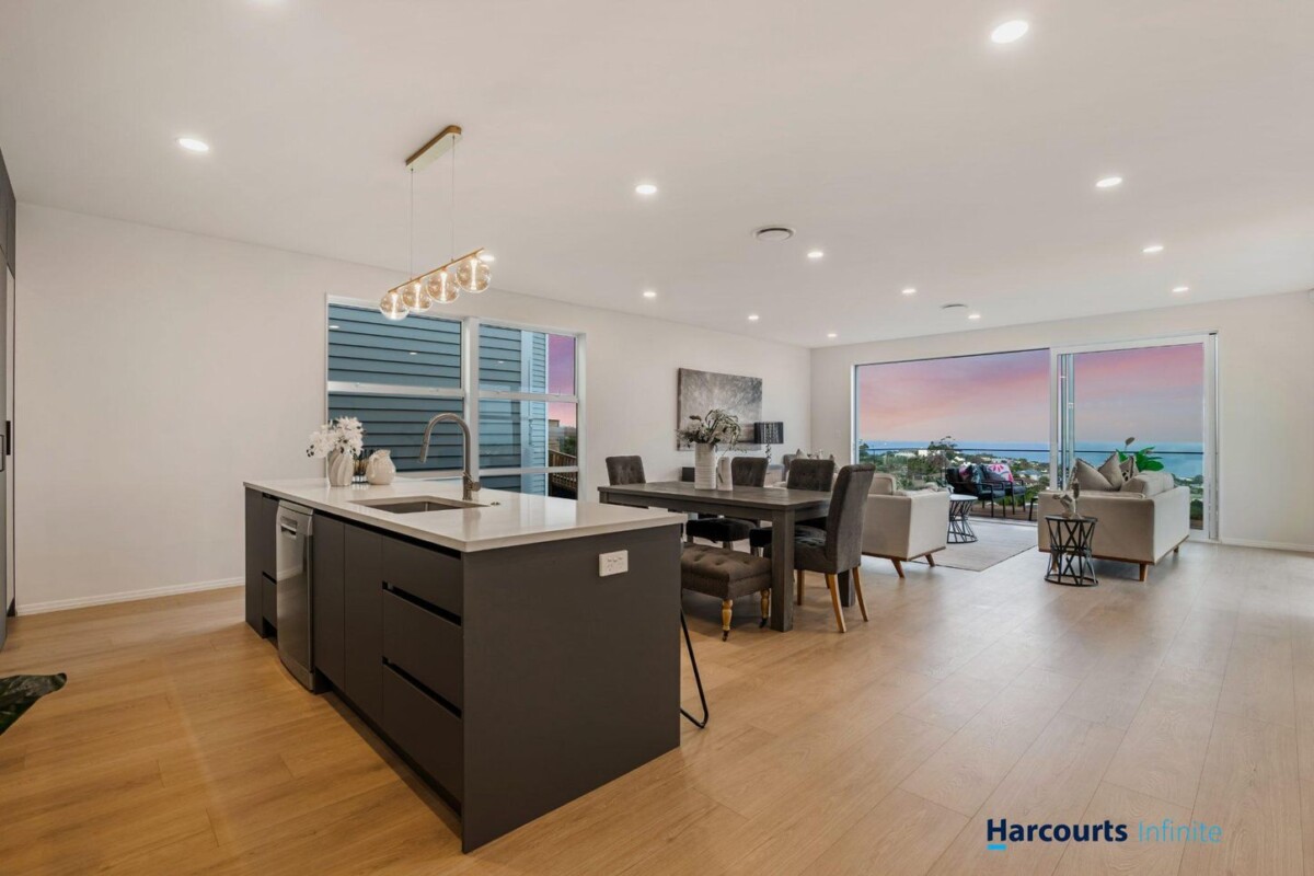 All 5 beds with sea views, 340m2 Brandnew 5 beds + study 4 baths house with double garage on 686m2 section, Central ducted air conditioning + additional heat pumps. Close to shops, transport and local amenities, Easy access to Orewa Beach, 11B Maire Road, Orewa, Auckland
