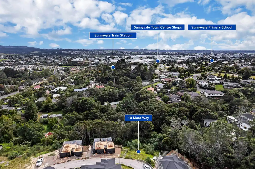 Reserve Views, 809m2 section with RC, BC & EPA for a 5 beds 4 baths double garage house, easy access to local schools, parks, public transport including Sunnyvale Train Station, and nearby shopping hubs such as WestCity and Lynn Mall, 1 km to Sunnyvale School, 10 Mara Way, Sunnyvale, Auckland