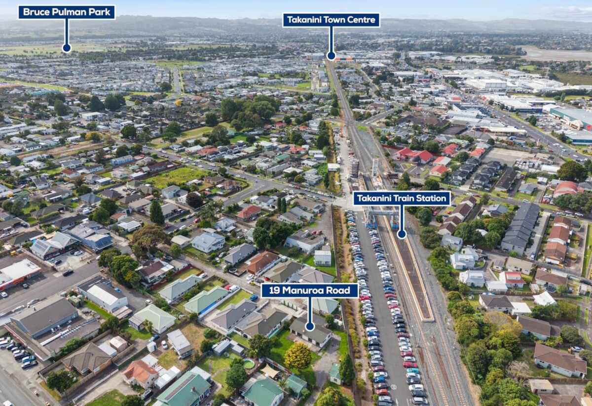 4 beds 1 bath house on 1364m2 section, close to Southgate Shopping Centre, Takanini Town Centre, train station, schools, parks, and easy motorway access, 0.6 km to Takanini School, 19 Manuroa Road, Takanini, Auckland