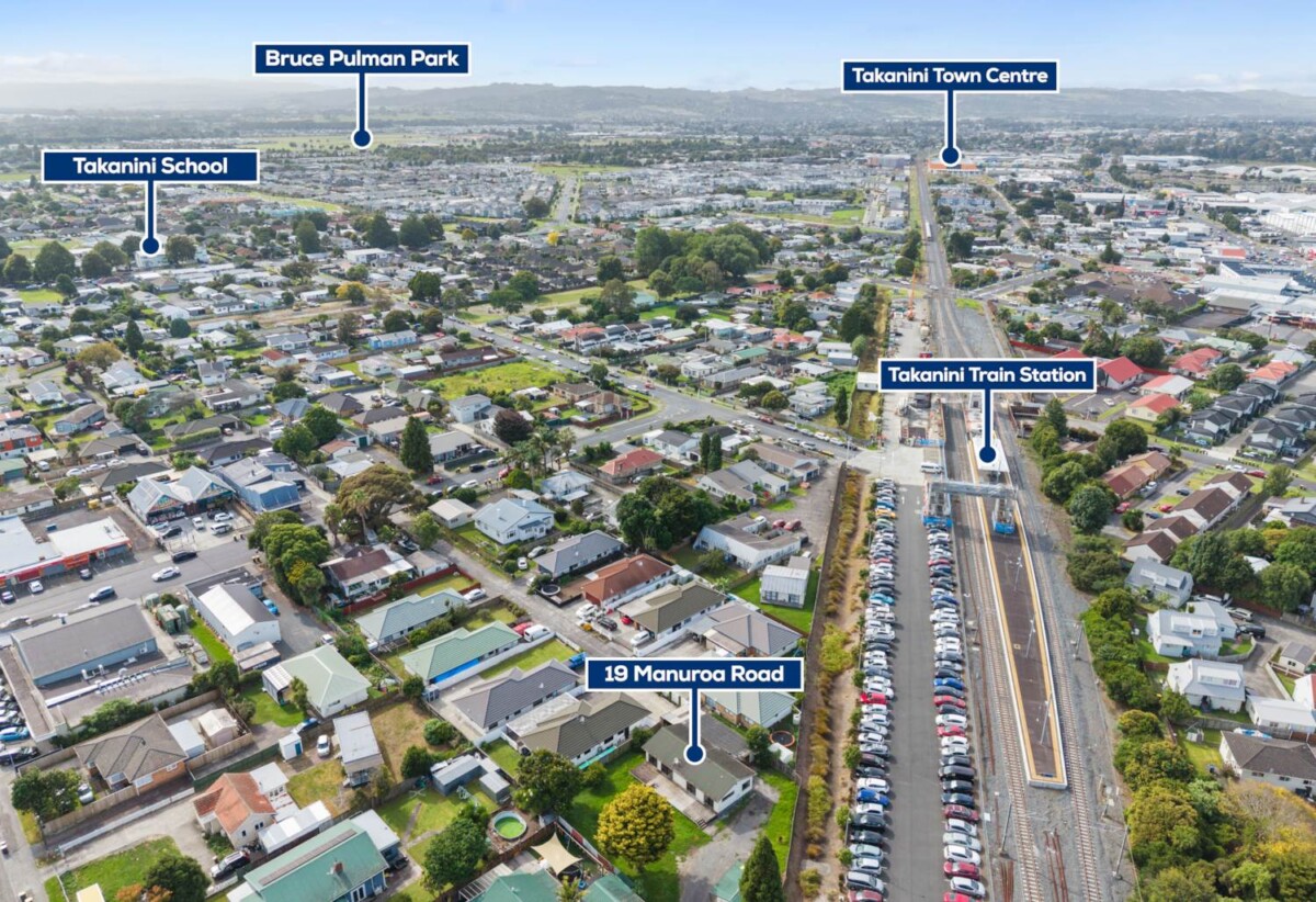 4 beds 1 bath house on 1364m2 section, close to Southgate Shopping Centre, Takanini Town Centre, train station, schools, parks, and easy motorway access, 0.6 km to Takanini School, 19 Manuroa Road, Takanini, Auckland