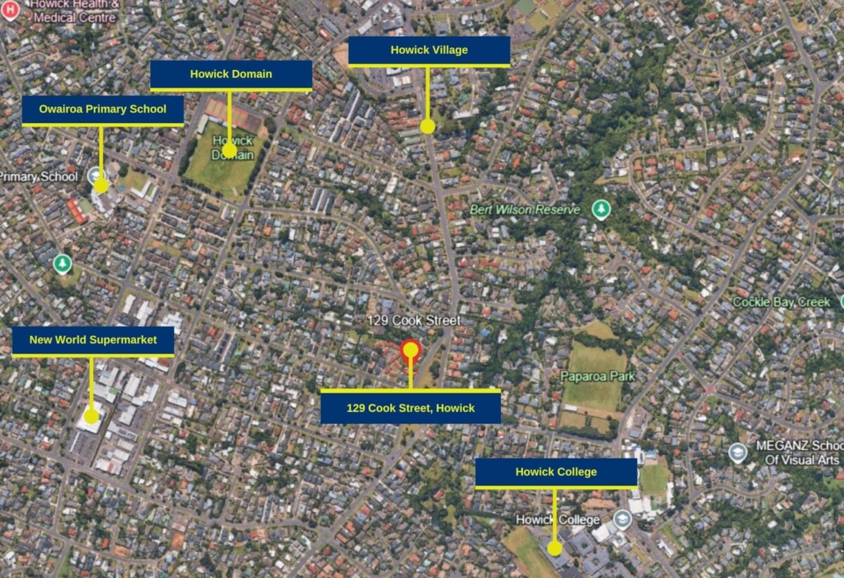 159m2 Brandnew3 beds + large study room 3.5 baths home with garage, 1 bed 1 bath ground floor, just a short stroll from Howick Village, close to shops, supermarkets, schools, beach, 0.7 km to Howick College, Lot 5, 129 Cook Street, Howick, Auckland