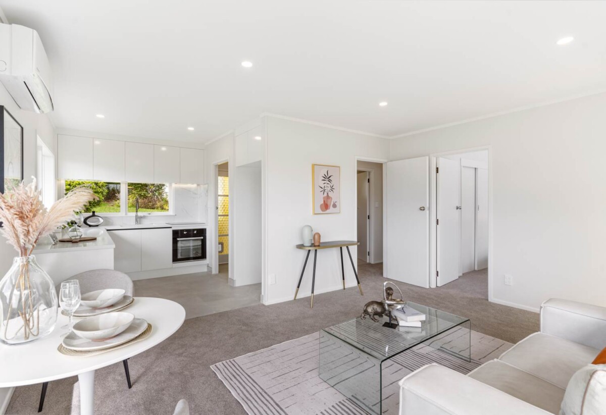 Double Westlake school zone, Brick and tile Two dwellings (2 bed, 1 bath, garage each) on 713m2 section, Services on site, close to motorway access, shops, cafés, and all essential amenities, 1 & 2/3 Cheryl Place, Hillcrest, Auckland