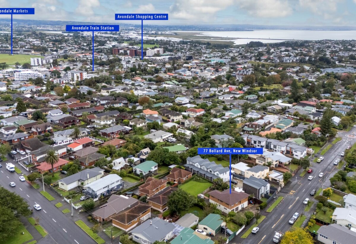 Home and income, 657m2 section, upstairs 3 beds 1 bath kiitchen and lounge, downstairs 2 beds + large flexi room 1.5 baths kitchen and lounge, easy motorway access. Only a leisurely walk to Mt Albert Pak’n Save, local cafés, 0.8 km to Avondale Primary School (Auckland), 77 Bollard Avenue, New Windsor, Auckland