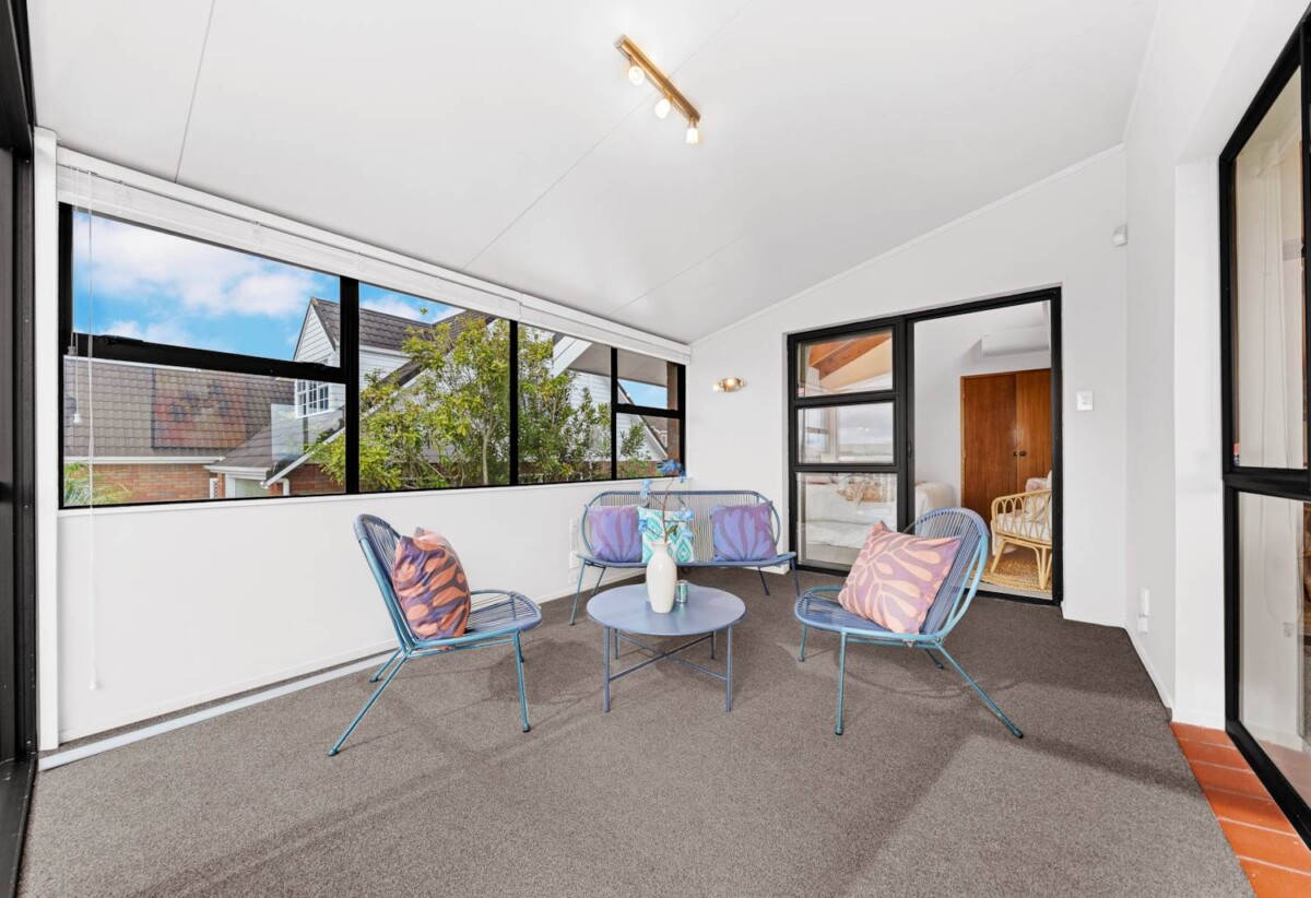 Home and income, solid brick and concrete block home, upstairs 2 beds + large sunroom 1 bath kitchen and lounge, downstairs 2 beds + large utility room 1 bath kitchen and lounge, close to motorway access, schools, supermarkets, 0.9 km to New Windsor School, 363C Richardson Road, Mt Roskill, Auckland