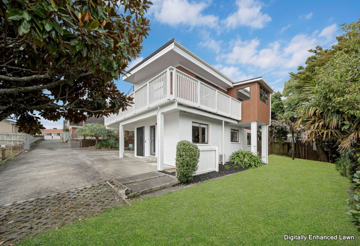 Home and income, solid brick and concrete block home, upstairs 2 beds + large sunroom 1 bath kitchen and lounge, downstairs 2 beds + large utility room 1 bath kitchen and lounge, close to motorway access, schools, supermarkets, 0.9 km to New Windsor School, 363C Richardson Road, Mt Roskill, Auckland