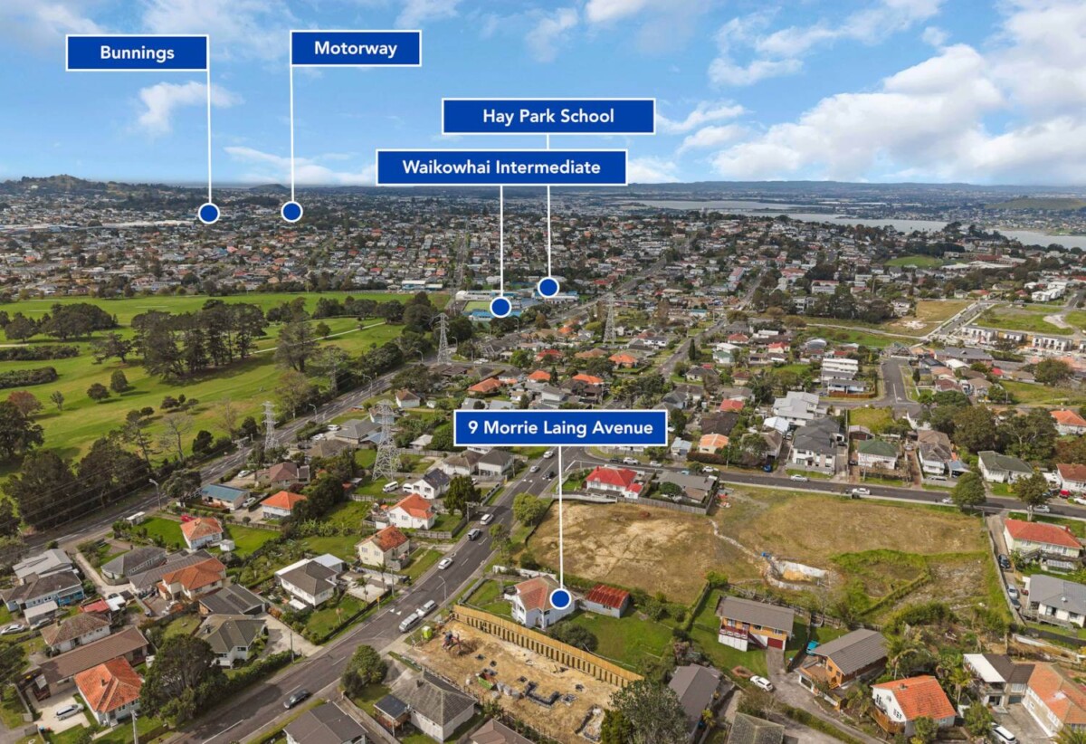 Mt Roskill Grammar zone, 3 beds 1 bath house with standalone garage on 895m2 section, Ground-floor rumpus with exterior access – home office or studio ready, close to schools, shops, motorway access, 0.6 km to Hay Park School, 9 Morrie Laing Avenue, Mt Roskill, Auckland