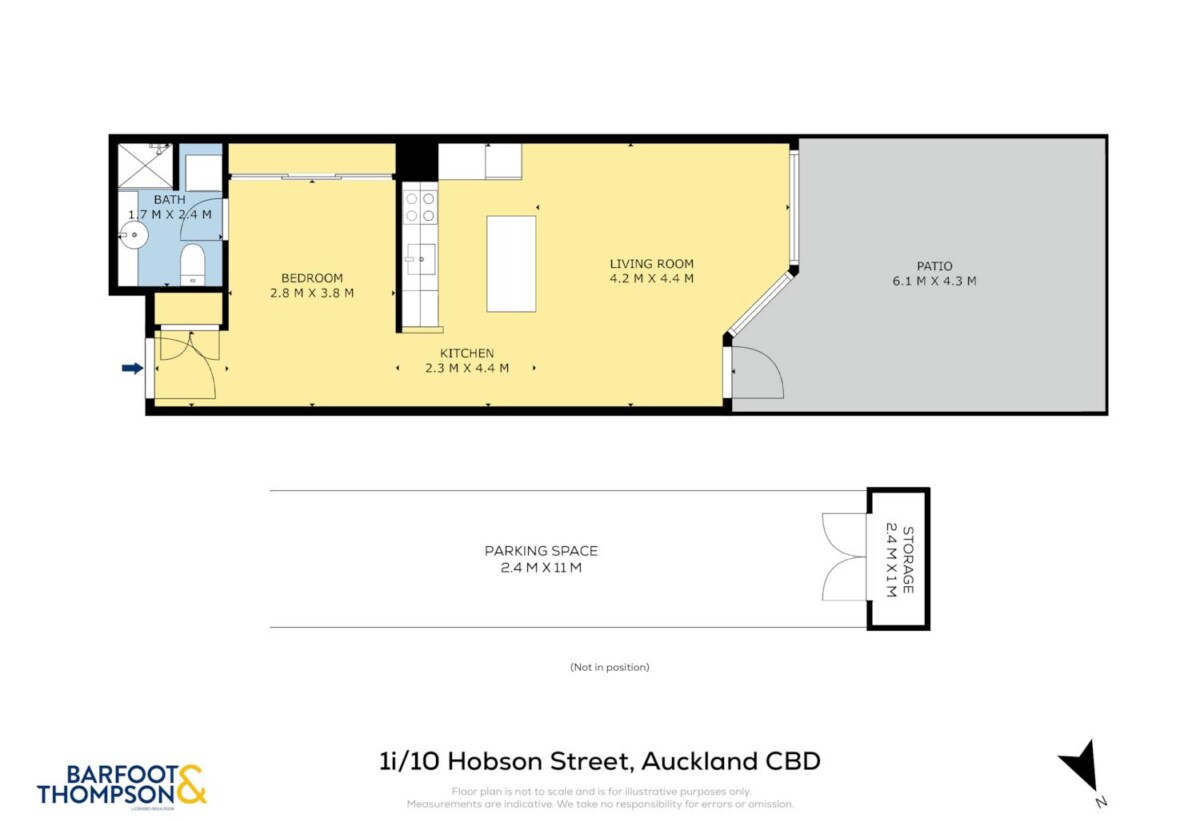 Auckland Girls’ Grammar School zone, Fully renovated, 73m2 Freehold 1 bed 1 bath 2 car parks apartment with Oversized private courtyard, Full furniture package is included, Just a short stroll to Commercial Bay, Britomart, and Queen Street, 1I/10-14 Hobson Street, City Centre, Auckland