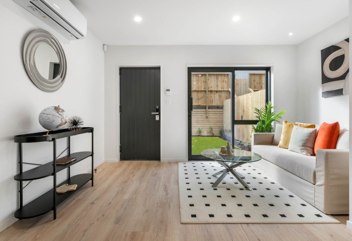 Enquire over $550,000, Brandnew 2 beds 1.5 baths home with car park, easy access to local shops, Westgate Mega Shopping Centre, schools, and public transport. 1 km to Massey High School, 4/16 Reynella Drive, Massey, Auckland