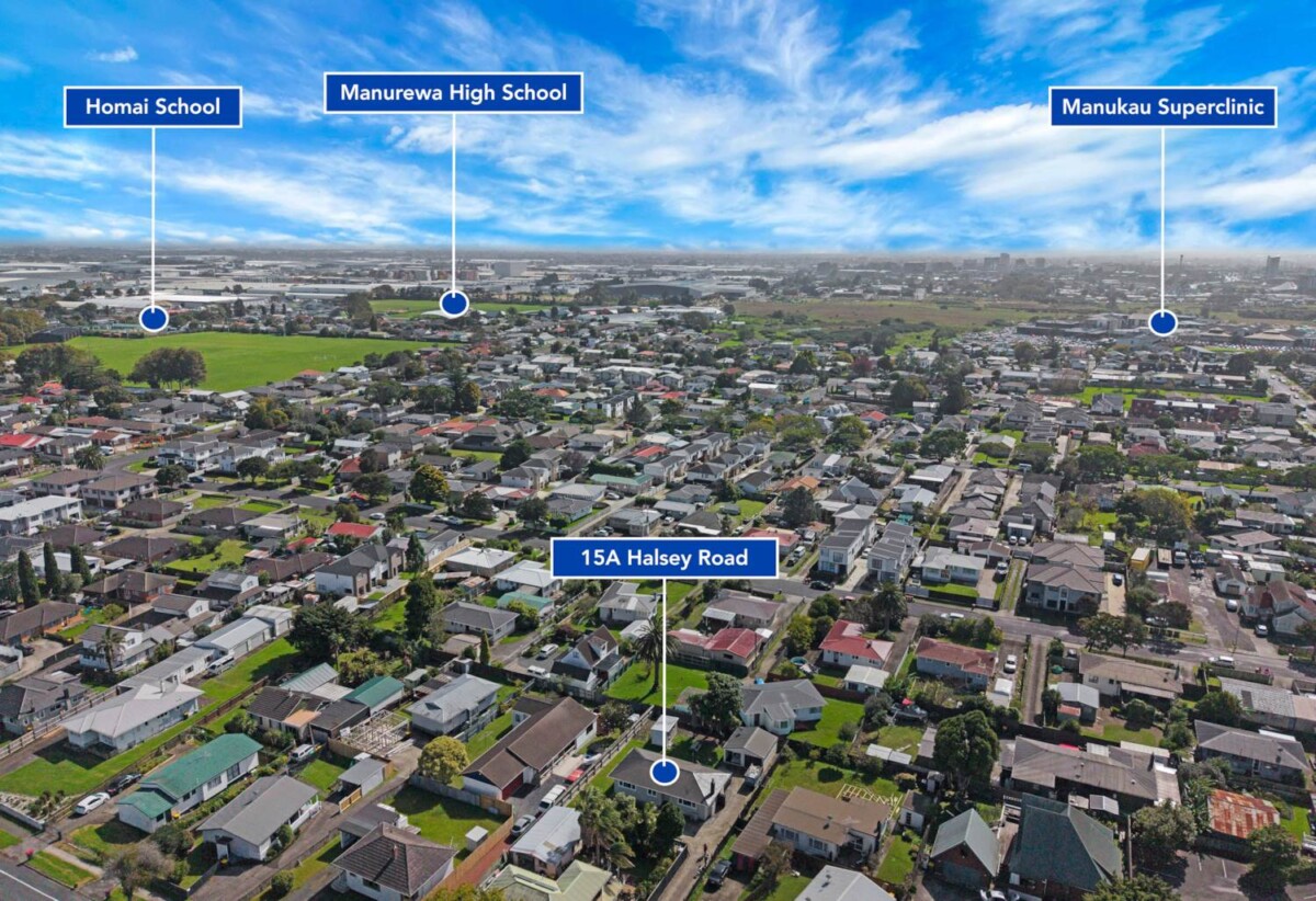 Renovated 3 beds + 2 sleepout rooms 1 bath house with garage on 746m2 section, CV $790,000, within easy walking distance to the train station, local schools, shopping, parks and playgrounds. 0.7 km to Manurewa High School, 15A Halsey Road, Manurewa, Auckland