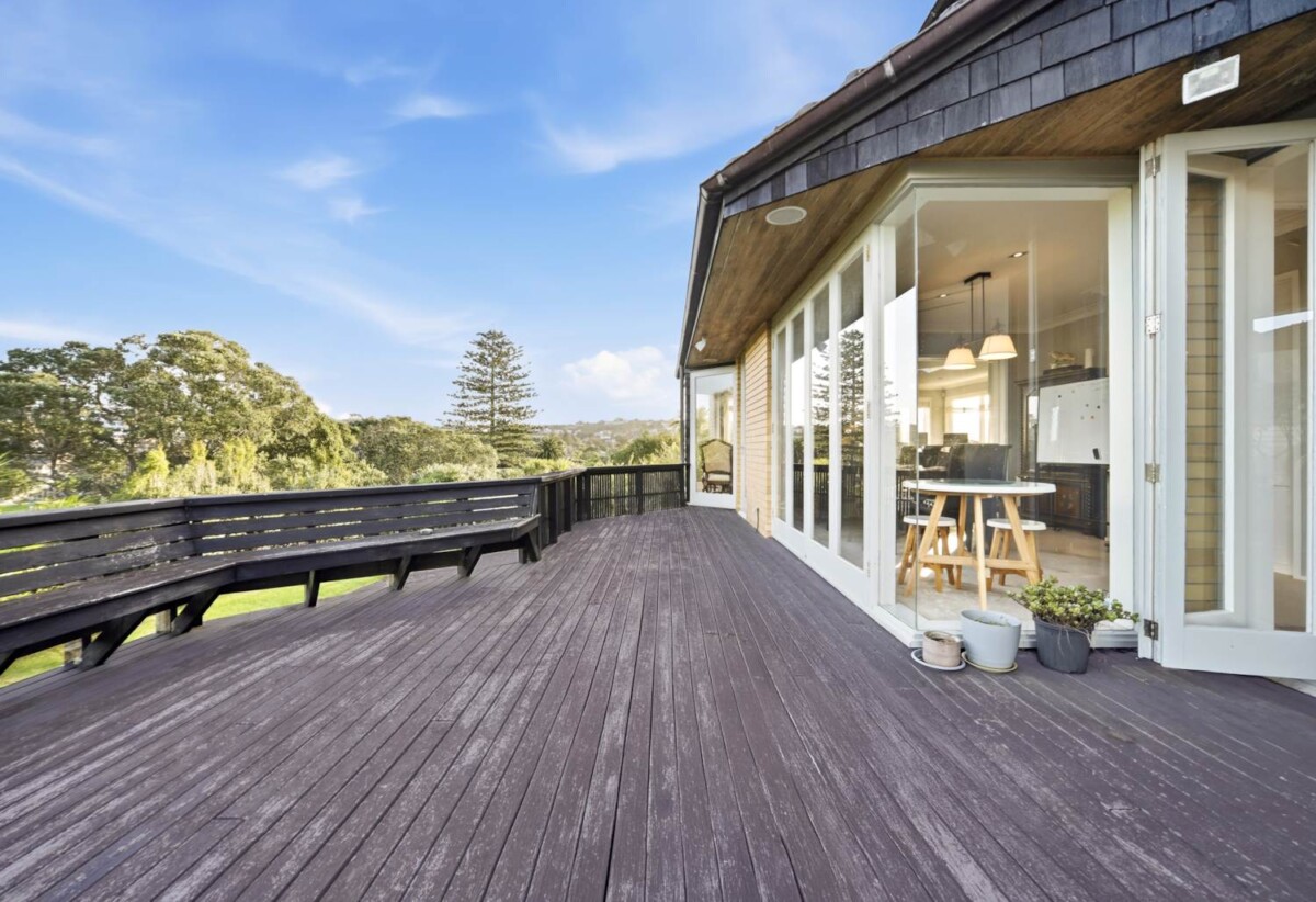Rangitoto College zone, Sea views, Brick and tile 5 beds 4 baths house with double garage on 820m2 section, a private garden path leads effortlessly to the coastal walkway and Murrays Bay Wharf, moments from the shoreline of Murrays Bay Beach and Mairangi Bay Beach, shops, supermarkets, schools, 0.7 km to Murrays Bay School, 1 Churchill Road, Murrays Bay, Auckland