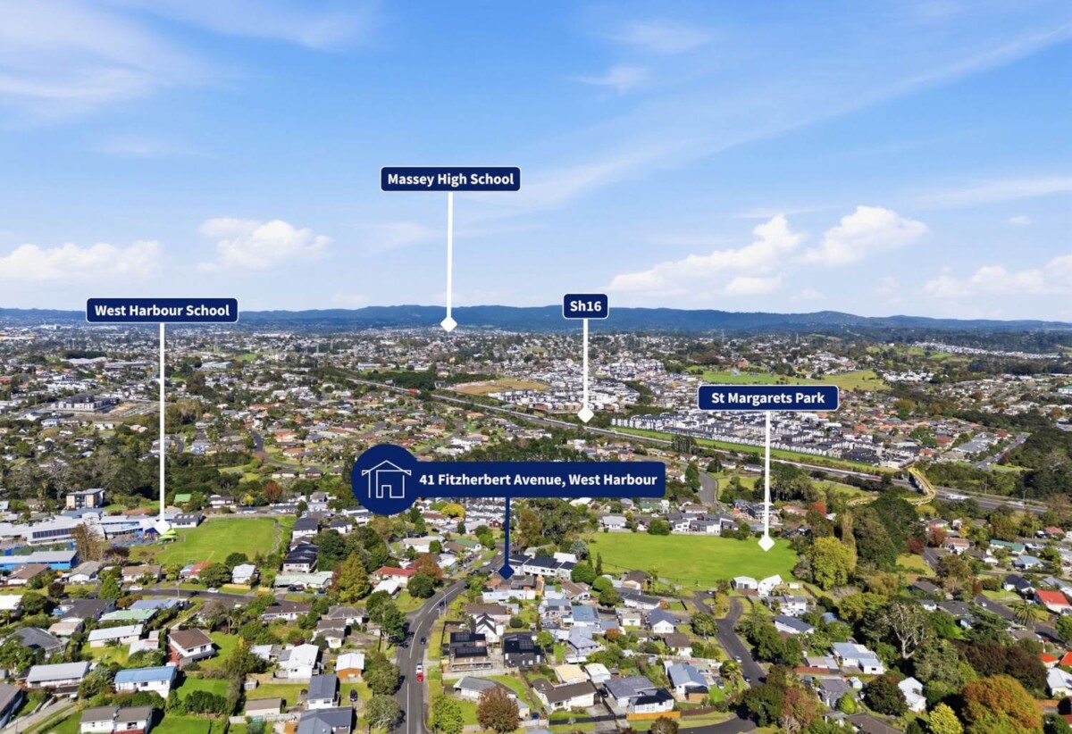 Architectural Designed + Fully renovated Brick 3 beds 2.5 baths house with double garage on 577m2 section, minutes to schools, reserve, local shops and supermarket, motorway access, 0.3 km to West Harbour School, 41 Fitzherbert Avenue, West Harbour, Auckland