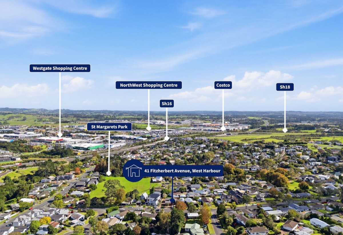 Architectural Designed + Fully renovated Brick 3 beds 2.5 baths house with double garage on 577m2 section, minutes to schools, reserve, local shops and supermarket, motorway access, 0.3 km to West Harbour School, 41 Fitzherbert Avenue, West Harbour, Auckland