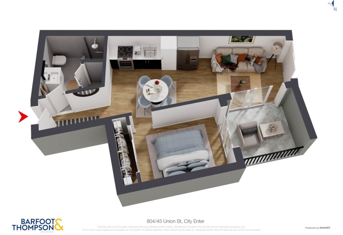Auckland Girls’ Grammar School zone, Freehold 1 bed 1 bath apartment, 42sqm internal floor area plus a spacious balcony, Dedicated storage locke, Pet-friendly building, 804/45 Union Street, City Centre, Auckland