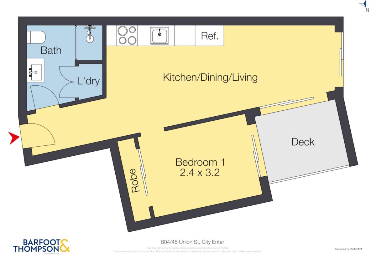 Auckland Girls’ Grammar School zone, Freehold 1 bed 1 bath apartment, 42sqm internal floor area plus a spacious balcony, Dedicated storage locke, Pet-friendly building, 804/45 Union Street, City Centre, Auckland