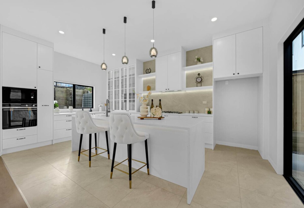 2 kitchens, Brandnew 5 beds 4.5 baths house with double garage and 2-beds granny on 414m2 section, close to the beach, shops, supermarket, schools, 25 Kanae Drive, Beachlands, Auckland