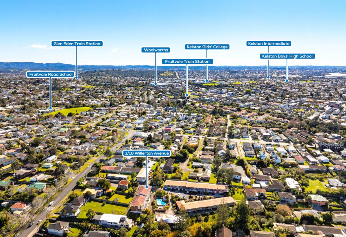 70m2 Brick and tile 2 beds 1 bath home with car park, With a cross-lease title and minimal fees covering building insurance, grounds, and facility upkeep, Just a 5-minute walk to local shops and bus stops, close to schools, Lynn Mall, 0.5 km to Fruitvale Road School, 1/16 Willerton Avenue, New Lynn, Auckland