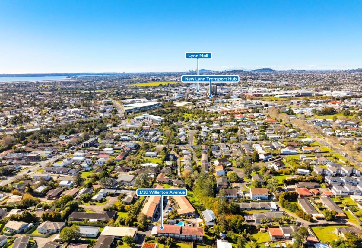 70m2 Brick and tile 2 beds 1 bath home with car park, With a cross-lease title and minimal fees covering building insurance, grounds, and facility upkeep, Just a 5-minute walk to local shops and bus stops, close to schools, Lynn Mall, 0.5 km to Fruitvale Road School, 1/16 Willerton Avenue, New Lynn, Auckland