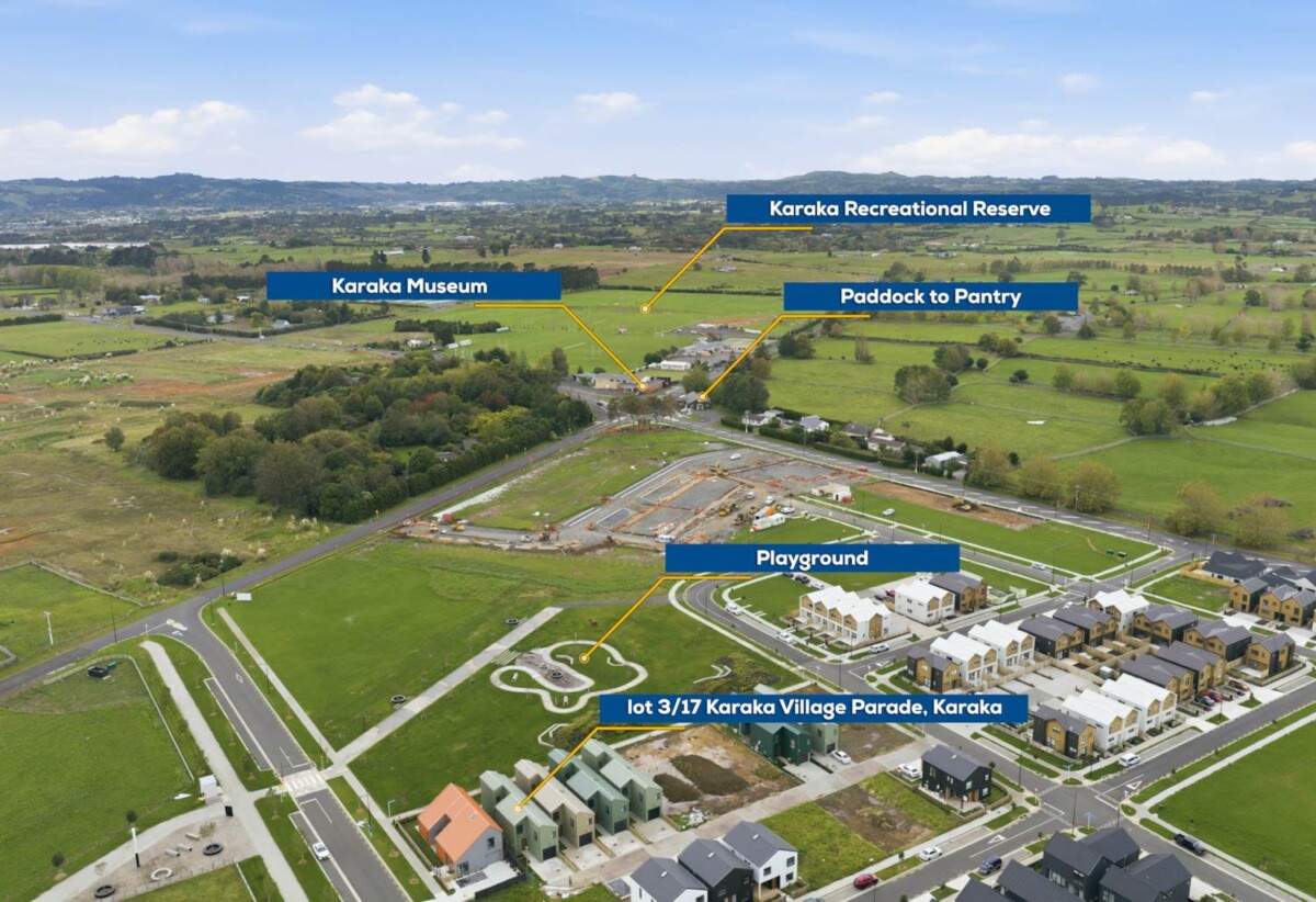 Brandnew standalone 4 beds 3.5 baths house with garage and deck on 247m2 section, Park already nearby – plus a new commercial area under construction, easy motorway access, 17 Karaka Village Parade, Karaka, Auckland