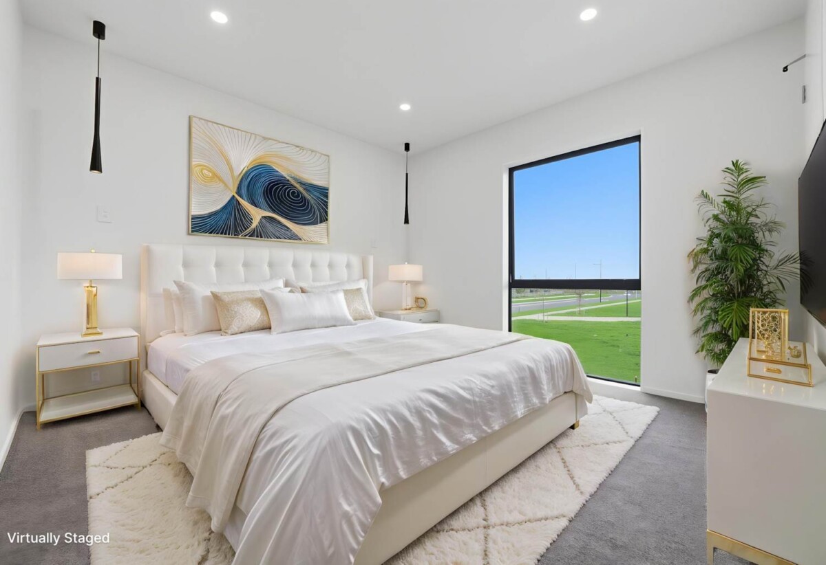 Brandnew standalone 4 beds 3.5 baths house with garage and deck on 247m2 section, Park already nearby – plus a new commercial area under construction, easy motorway access, 17 Karaka Village Parade, Karaka, Auckland