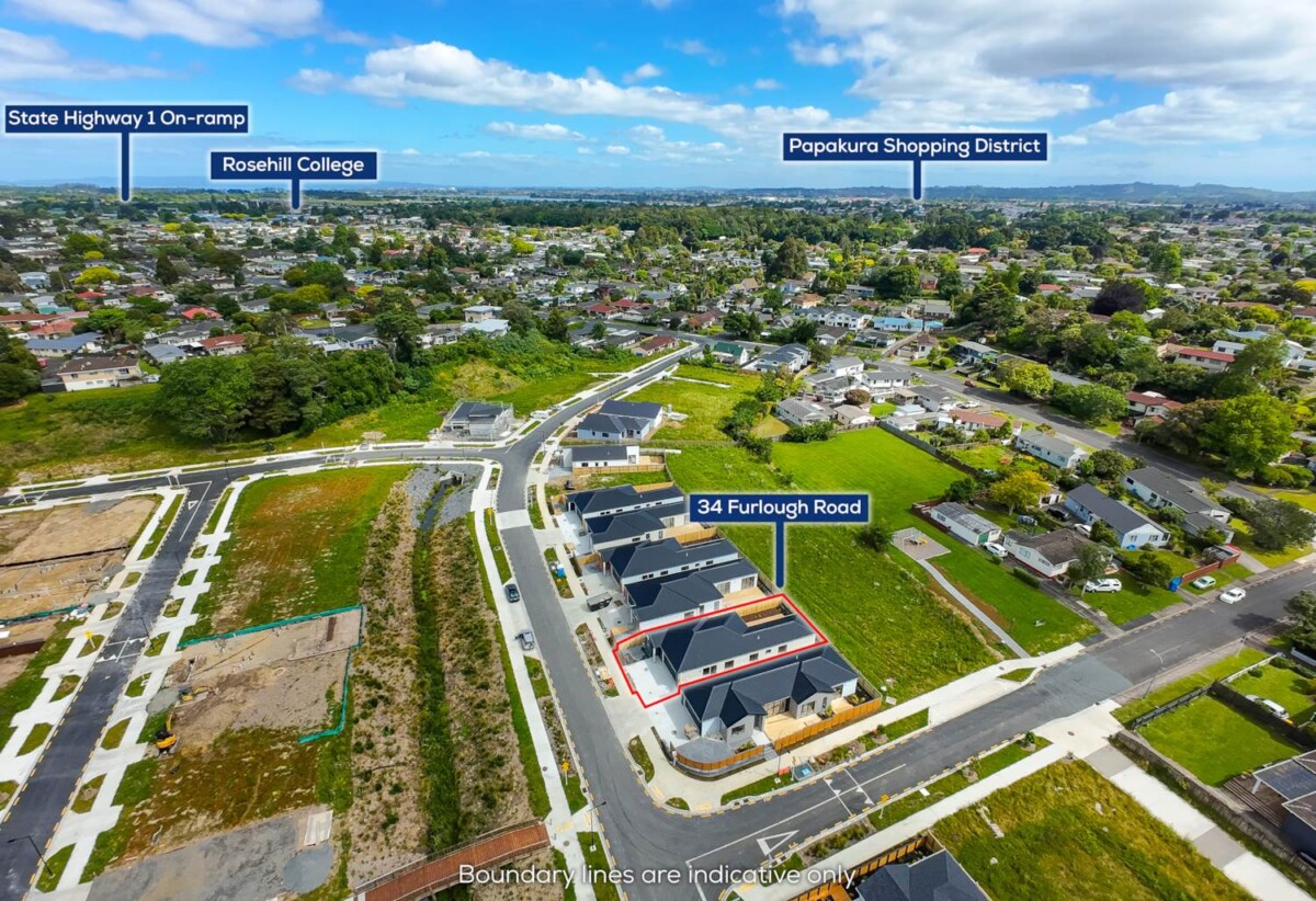 Move-in ready, 2 Kitchens & 2 Ensuites, 163m2 Brandnew 4 beds 3 baths house with double garage on 327m2 section, close to Papakura town centre, schools, 34 Furlough Road, Papakura, Auckland